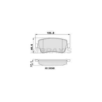 Fiat Arka Fren Balatası Fiat Croma I II 1.8 16v Multıjet. 2.2 16v Multıjet 1.9d Multıjet 05>07 - Braxıs Aa0251 - Resim 1