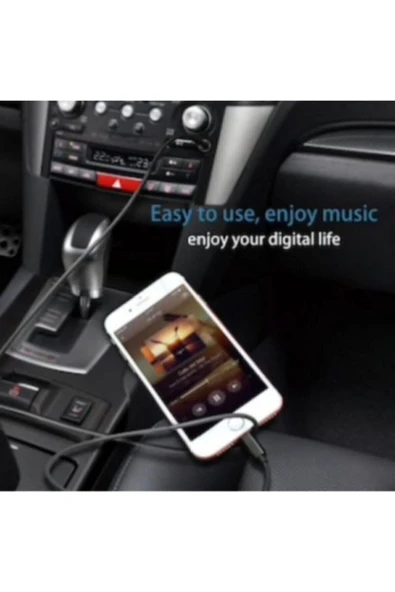 AyazTech Iphone Aux Uyumlu Dönüştürücü 3.5mm Siyah Çevirici Kablo - Resim 7