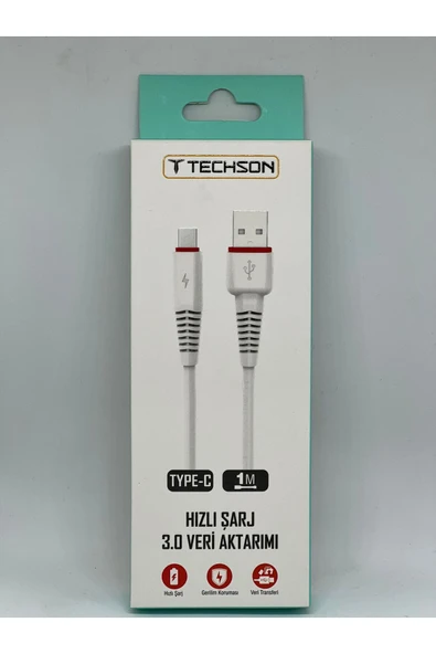 TECHSON TYPE-C HIZLI ŞARJ KABLOSU Uyumlu ürün görseli 1