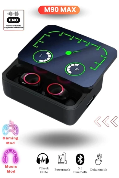 inteknoloji M90 Max TWS Kulaklık - LED Ekranlı ve Uzun Pil Ömrü - 14T Pro Uyumlu - Resim 2