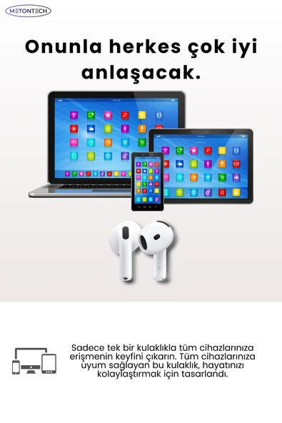inteknoloji Air 4 ANC Bluetooth Kulaklık 2025 Seri Gürültü Engelleme ve Şeffaf Mod Aktif - 5
