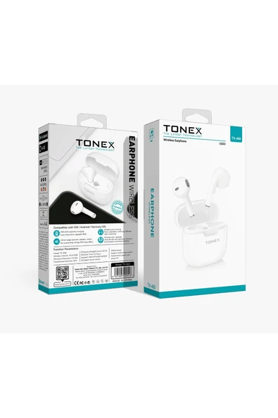 tonex TX-460 Bluetooth Kulaklık Kablosuz V5.3+EDR - Beyaz ürün görseli 1