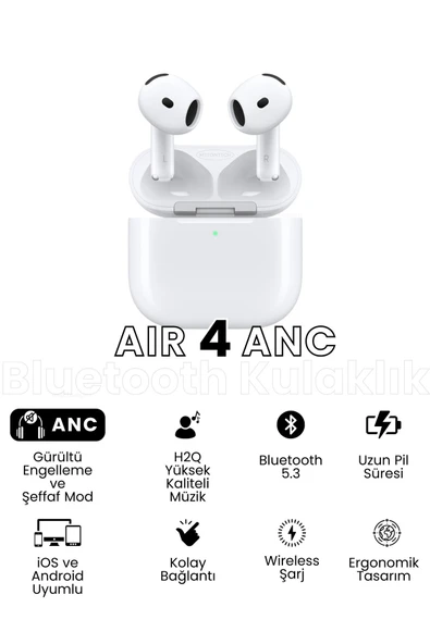 inteknoloji Air 4 ANC Bluetooth Kulaklık 2025 Seri Gürültü Engelleme ve Şeffaf Mod Aktif - 2