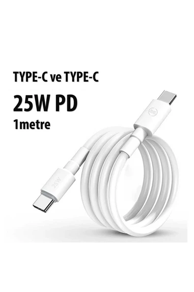 assell 25w Hızlı Type-c Şarj Kablosu Çift Taraflı Type-c To Type-c 25w Pd Şarj Kablo 1metre Hızlı Type-C - Resim 2