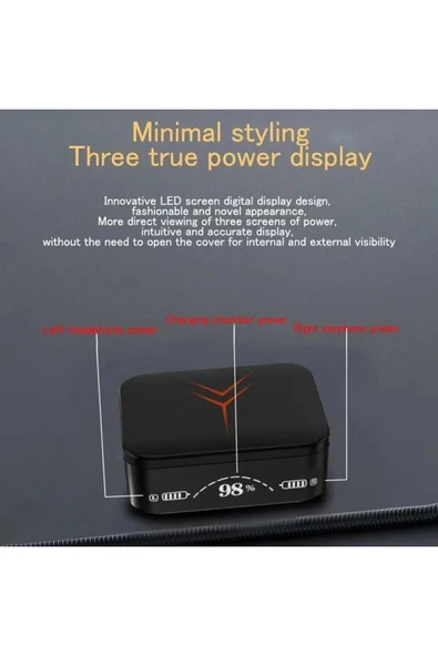 inteknoloji M88 Plus Earbuds Powerbank Kutulu Dijital Göstergeli Bluetooth Gaming Kulaklık - 4