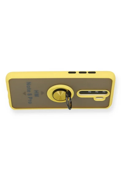 Akman Xiaomi Redmi Note 8 Pro Kılıf Montreal Yüzüklü Silikon Kapak - Sarı - ACL6204626-7207 - 3