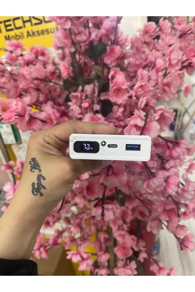 baddin aksesuar Powerbank 20000 mAh 2.1 Amper Led Göstergeli ENR-P2025DC Beyaz/Siyah - 5