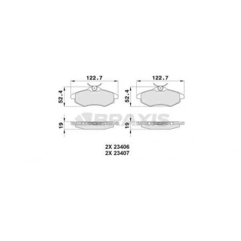 Psa On Fren Balatası C2 C3 C3 Plurıel 1,1 1,4i 1,6hdi 03> - Braxıs Aa0011 - Resim 1