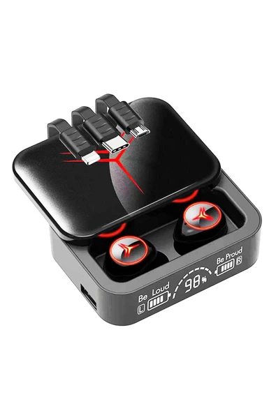inteknoloji M88 Plus Earbuds Powerbank Kutulu Dijital Göstergeli Bluetooth Gaming Kulaklık - 2