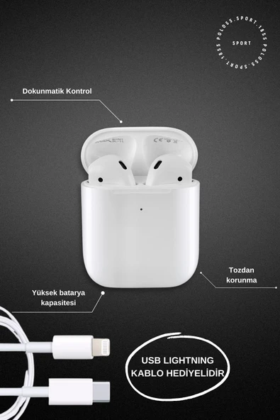 polo55.sport.1855 Airbuds 2/ Pro 2 Bluetooth Kulak Içi Kulaklık Silikon Hediyeli - 2