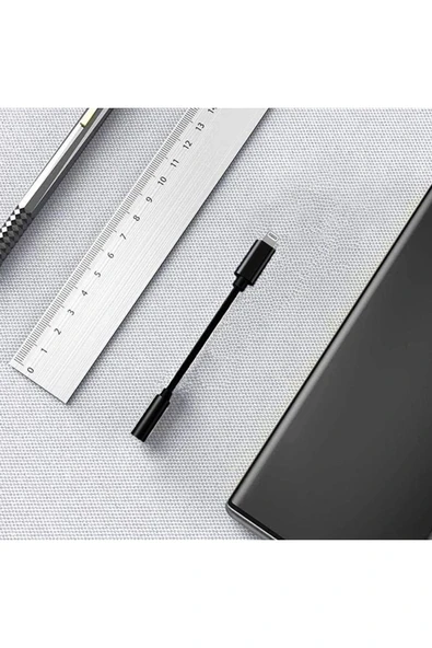 Kinhank Tonex AX-01 Lightning 3.5mm Jack Dönüştürücü Kulaklık Kablosu Siyah - Resim 2