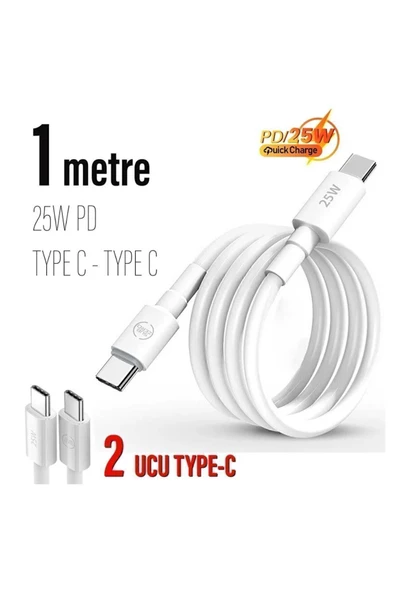 assell 25w Hızlı Type-c Şarj Kablosu Çift Taraflı Type-c To Type-c 25w Pd Şarj Kablo 1metre Hızlı Type-C - Resim 6