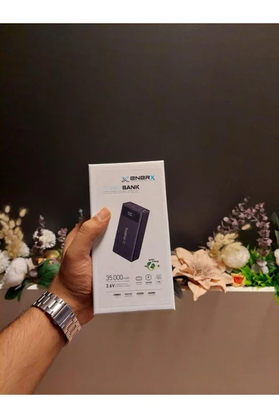 ENERX 35.000 Mah 3.6V 4 USB Girişli Digital ekranlı Fener Işıklı Powerbank - 2