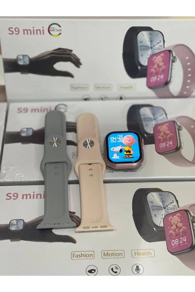 xonex S9 Mini Çift Kordon 41 mm Amoled Ekran Watch 9 Mini Akıllı Saat - 1