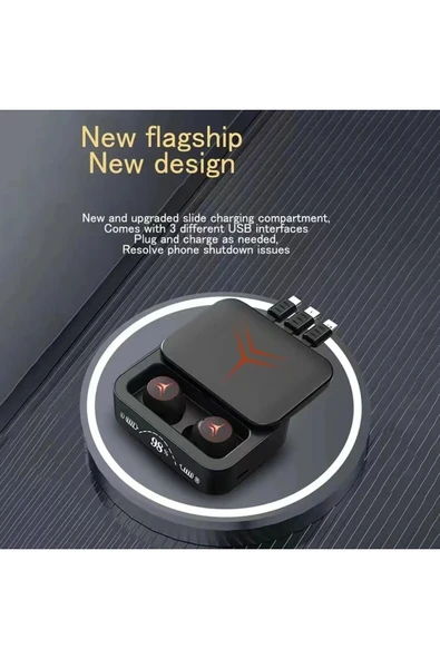 inteknoloji M88 Plus Earbuds Powerbank Kutulu Dijital Göstergeli Bluetooth Gaming Kulaklık - 5