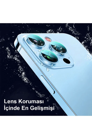 kalimera iPhone 13 Pro / 13 Pro Max ile Uyumlu Premium Ultra Darbe Önleyici Kamera Lens Koruyucu - 5