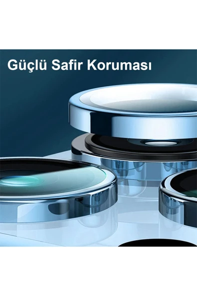kalimera iPhone 13 Pro / 13 Pro Max ile Uyumlu Premium Ultra Darbe Önleyici Kamera Lens Koruyucu - 3