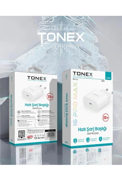 tonex Iphone 15/16 Plus/16 Pro Max Uyumlu 35w Hızlı Şarj Adaptörü Usb-c Type-c Pd Şarj Başlığı ürün görseli 1