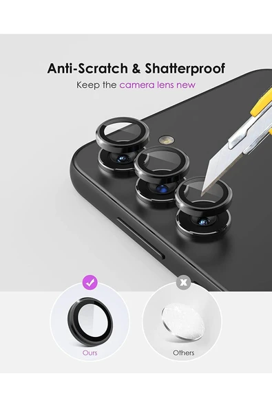 inteknoloji Samsung Galaxy A24 / A34 / A14 / Uyumlu 3 Parça Kamera Lens Koruyucu Cam Kamera Koruma - 2