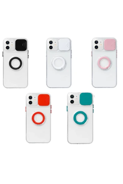 Akman Ally iPhone 11 6.1inç Kılıf Sürgülü Kamera Lens Korumalı Yüzük Standlı - ACL6202698-7260 - Resim 6