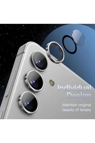 MustCase Samsung Galaxy A34 / A54 Uyumlu Parlak Silver Kamera Lens Koruyucu Cam Lens - 2