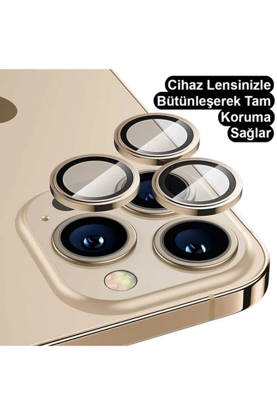 kalimera iPhone 13 Pro / 13 Pro Max  ile Uyumlu Premium Ultra Darbe Önleyici Safir Kamera Lens Koruyucu - 1