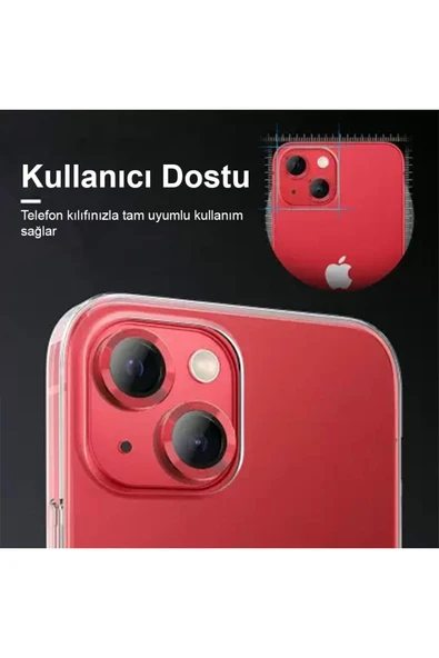 kalimera iPhone 14-14 Plus ile Uyumlu Premium Ultra Darbe Önleyici Safir Kamera Lens Koruyucu - 6