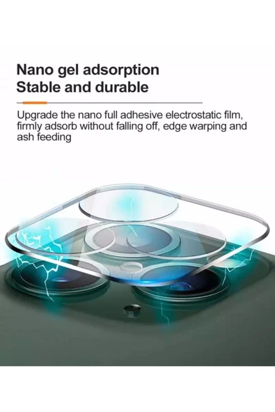 ucuzmi Iphone 11 Promax Uyumlu Arka Kamera Lens Koruma Nano Temperli Kamera Koruma Koruyucu 9h Cam - Resim 3