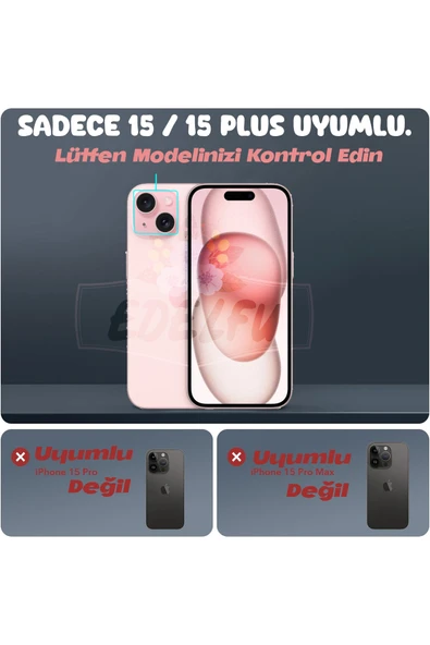 inteknoloji iPhone 15 / iPhone 15 Plus Kamera Lens Koruyucu, Çiziğe ve Darbeye Dayanıklı Koruyucu - 4
