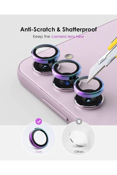 inteknoloji Samsung Galaxy A24 / A34 / A14 / Uyumlu 3 Parça Kamera Lens Koruyucu Cam Kamera Koruma - 2