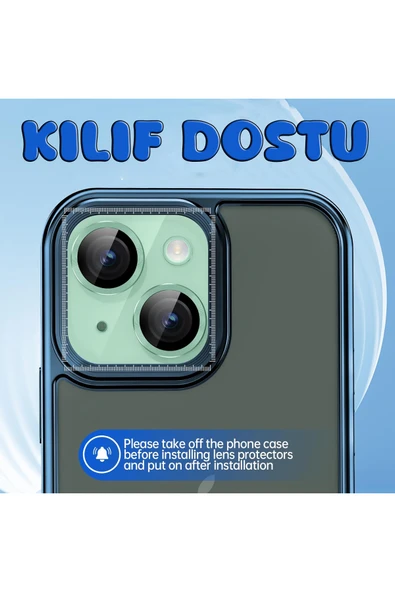 inteknoloji iPhone 15 / iPhone 15 Plus Kamera Lens Koruyucu, Çiziğe ve Darbeye Dayanıklı Koruyucu - 2