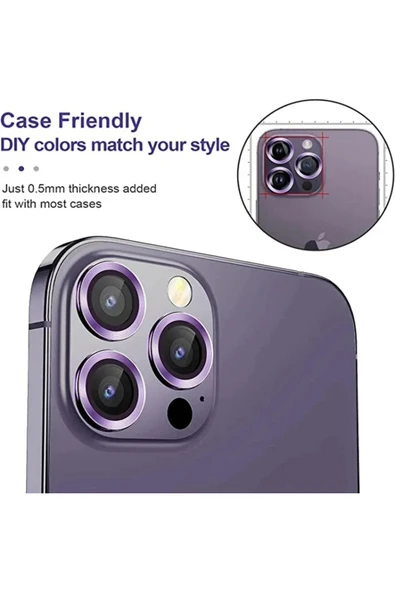 ERMER iphone 11 Pro Max Uyumlu Kamera Lensi Koruma Camı Safir Metal Çerçeveli HD Gri Koruma Lensi - 6