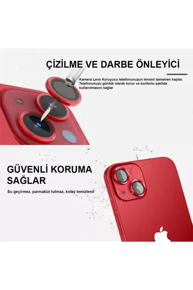 kalimera iPhone 14-14 Plus ile Uyumlu Premium Ultra Darbe Önleyici Safir Kamera Lens Koruyucu - 2