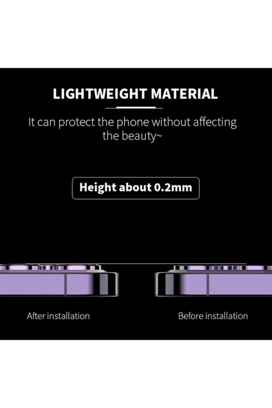 ERMER iphone 11 Uyumlu Kamera Lensi Koruma Camı Safir Metal Çerçeveli HD Gökkuşağı Koruma Lensi - 8