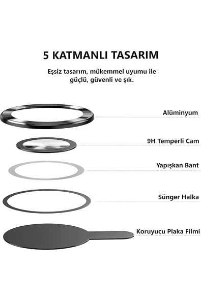 Store Samsung Galaxy S23/S23 Plus için Kamera Lens Koruyucu, Alüminyum 9H Temperli Cam Lens - 2