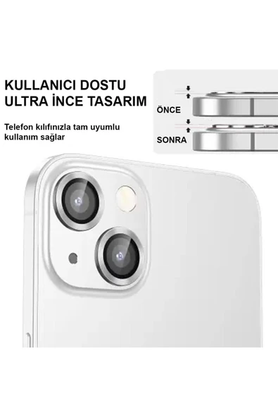 kalimera iPhone 14-14 Plus ile Uyumlu Premium Ultra Darbe Önleyici Safir Kamera Lens Koruyucu - 2