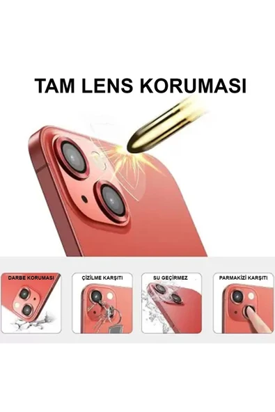 kalimera iPhone 14-14 Plus ile Uyumlu Premium Ultra Darbe Önleyici Safir Kamera Lens Koruyucu - 3