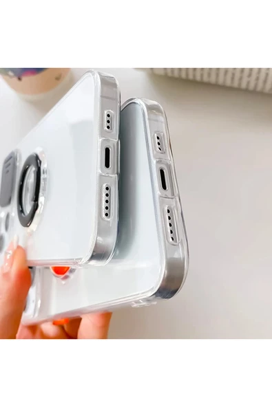 Akman Ally iPhone 13 6.1 inç Kılıf Sürgülü Kamera Lens Korumalı Yüzük Standl? - ACL6206307-9980 - Resim 4