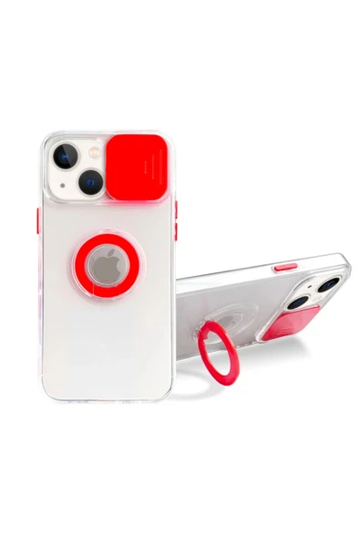 Akman Ally iPhone 13 6.1 inç Kılıf Sürgülü Kamera Lens Korumalı Yüzük Standl? - ACL6206307-9980 ürün görseli