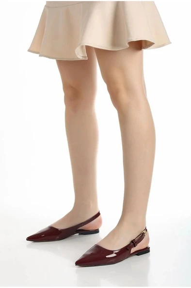 BİÇOMİ Ummar Bordo Rugan Babet Ayakkabı ürün görseli