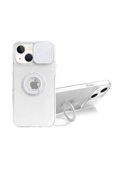 Akman Ally iPhone 13 6.1 inç Kılıf Sürgülü Kamera Lens Korumalı Yüzük Standl? - ACL6206307-9980 - Resim 2