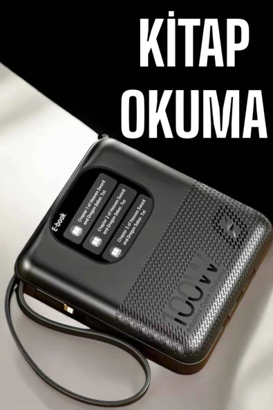 Powerbank Ekranlı Çok Fonksiyonlu Müzik Dinleme Kitap Okuma - 4