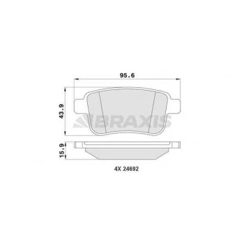 Renault Arka Fren Balatası Kangoo III 08> Mercedes Citan 13>21 1.2 Tce 1.5 DCI 1.6 - Braxıs Aa0189 - Resim 1