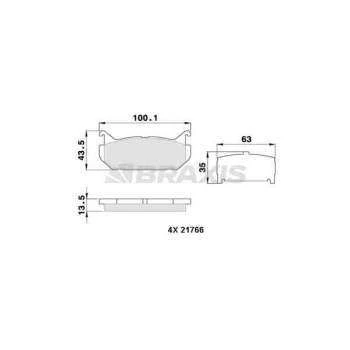 Mazda Arka Fren Balatası Mazda 626 Fs 2.0 92>97 - Braxıs Aa0335 - Resim 1