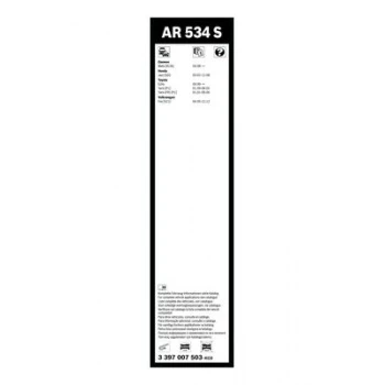 Toyota Silecek Supurgesi (530 / 380 Mm) Aerotwın Yarıs Jazz (ar 534 S) - Bosch 3397007503 - Resim 1