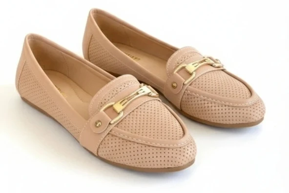 BİÇOMİ Rain Nude Cilt Babet Ayakkabı - Resim 2