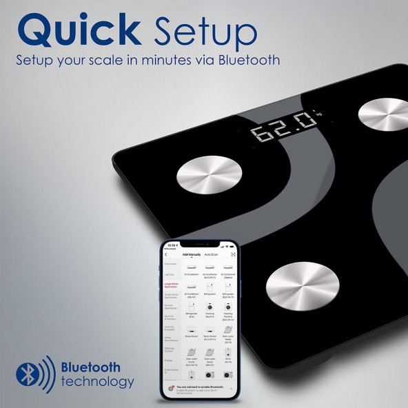 Dijital Baskül Hassas Akıllı Vücut kitle indeksi Ölçer - Promate ISCALE - Resim 9