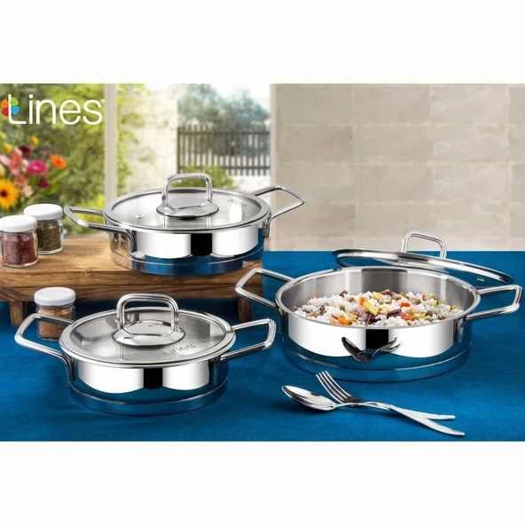 LINES SILVER 28 CM BASIK CELIK TENCERE METAL KULP - 2