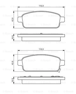 Opel Arka Fren Balatası Astra J Cruze Mokka - Bosch 0986495259 - Resim 1