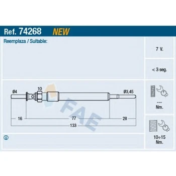 Toyota Kizdirma Bujısı Bmw N47 N47n N57 Toyota Corolla-Aurıs Verso 1.6 D4d 2015-> - Fae 74268 ürün görseli 1